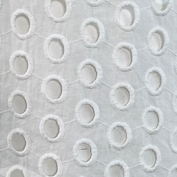 L'AGENCE Size L White Cotton Eyelet Button Up Shirt - Picture 2 of 7